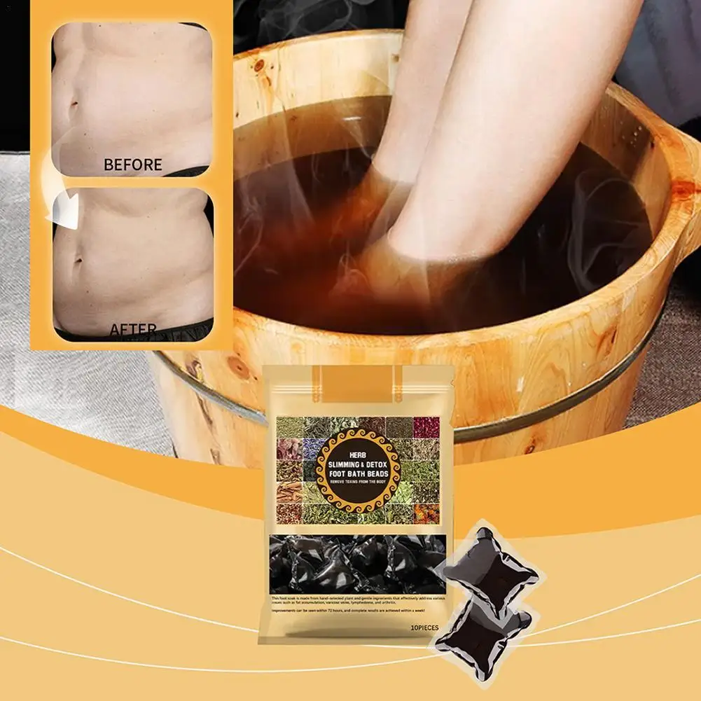 10 шт. очищающие гелевые бусины для ног травяные похудения ванна Детокс снимают