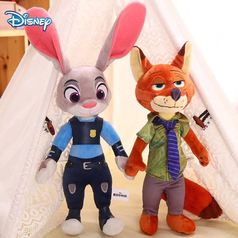 

Disney Movie Zootopia Nick Wilde Rabbit Judy Hopps Stuffed Plush Toy Cute Kawaii Soft Animals Toys Doll Children Gift 40cm