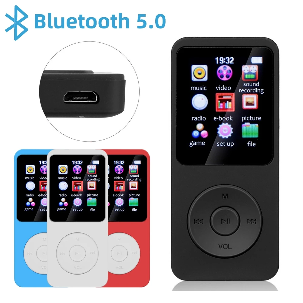 

For Children Holiday Gifts1.8 inch Color Screen Bluetooth-Compatible E-books Sports MP3 MP4 FM Music Player