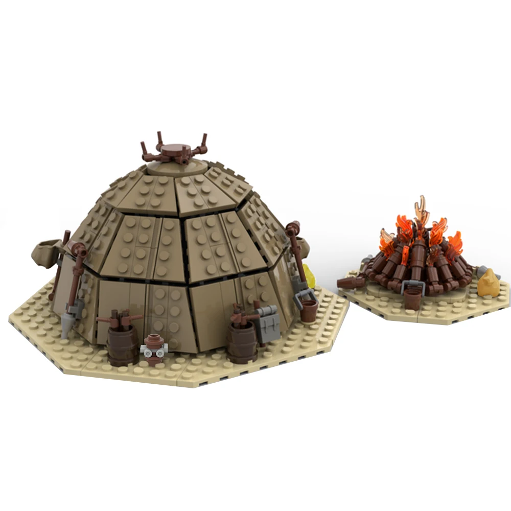 MOC Desert Tatooine House Tent Building Blocks Set For Tusken Raider Sand People Camp Bricks Toys For Children Kid Birthday Gift images - 6