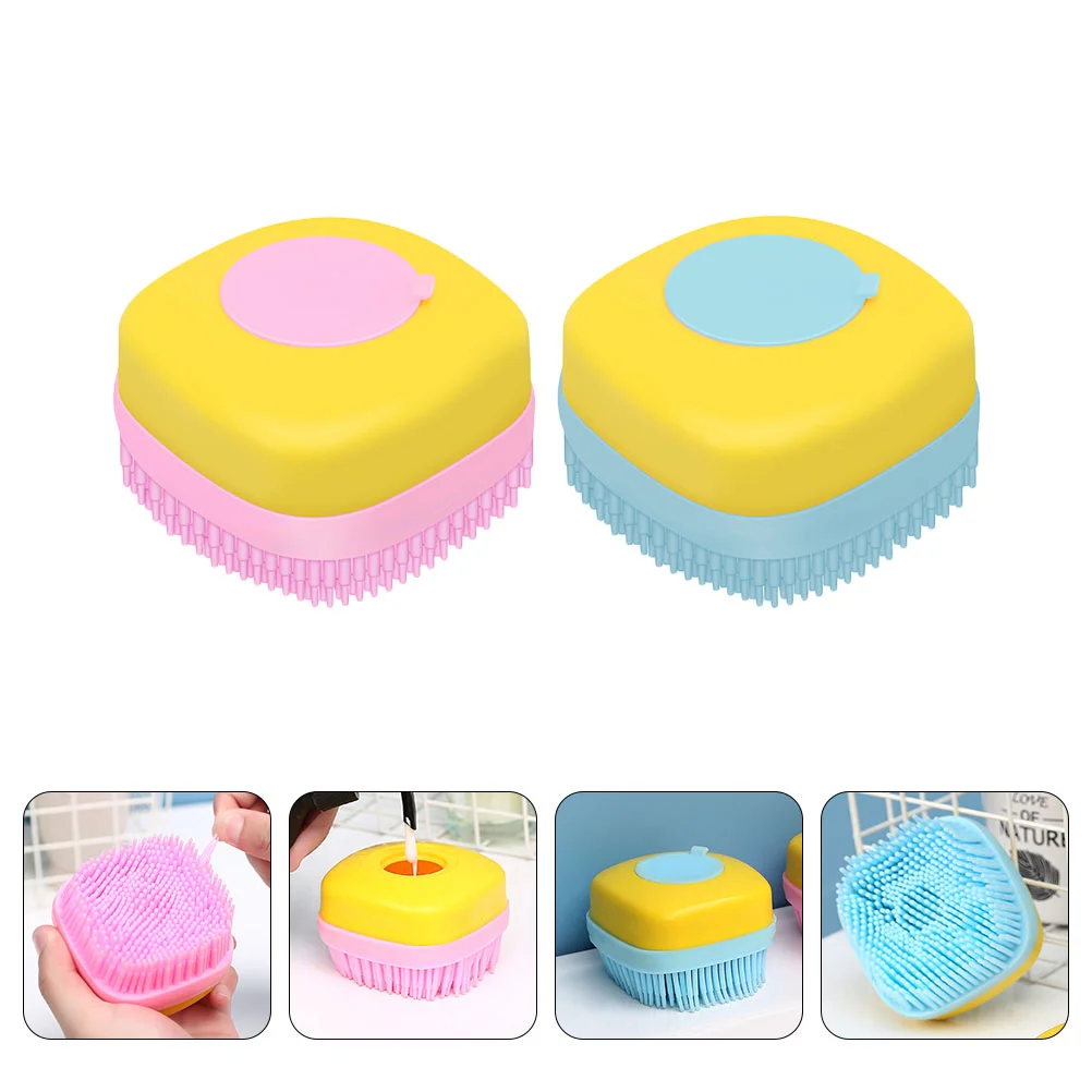 

Brush Dispenser Shower Body Scrubber Bath Brushes Baby Shampoo Exfoliating Silicone Hair Soap Scrubbing Lotion Cleaning Scalp