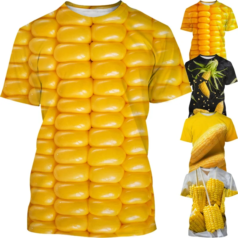

Agricultural Plant Golden Yellow Food Trendy Streetwear 3D Print T Shirt Men Women Short Sleeve Tops