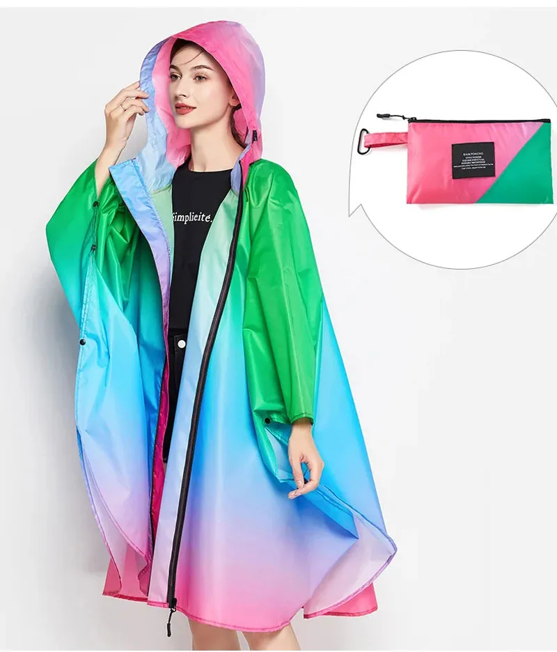 Женский градиентный водонепроницаемый плащ