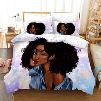 cartoon african girl bedding set duvet cover sets figure comforter bed linen twin queen king single size dropshipping gift