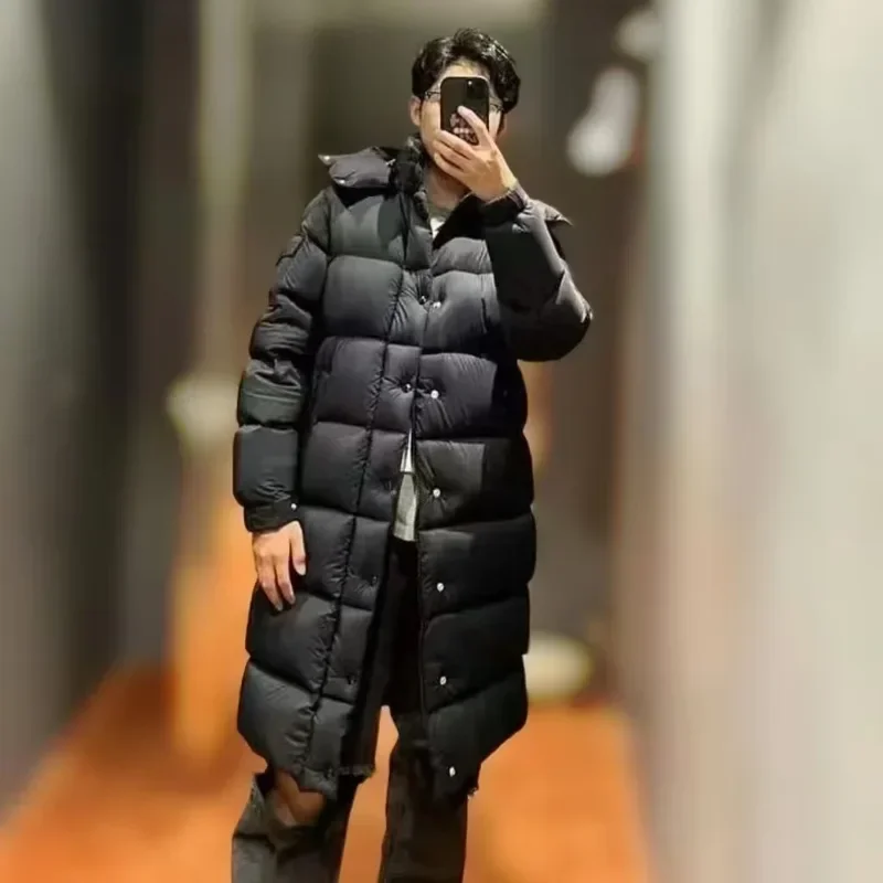 Moncl *r Зимняя мужская белая куртка на гусином пуху теплая приталенная