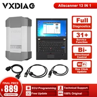 vxdiag allscanner for all model ecu programming coding car diagnostic tool vcx 13 in 1 with laptop for bmw for honda for porsche