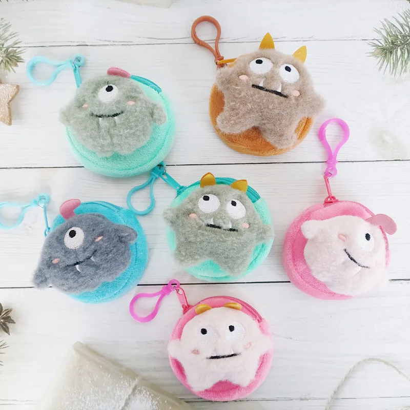 

Новый милый миниатюрный кошелек для мелочи кавайный маленький монстр плюшевый мультяшный животный кошелек для мелочи студенческие сумки для хранения удостоверения личности кредитных карт