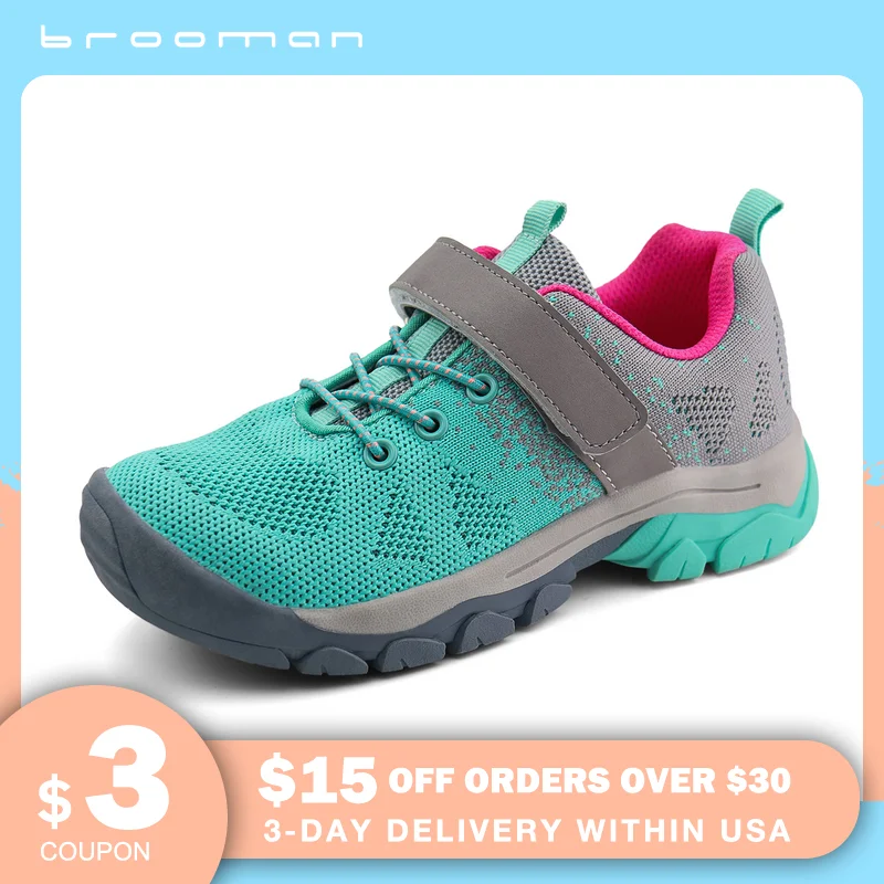 

brooman Kids Hiking Shoes Boys Girls Trail Running Shoes Outdoor Walking Sneakers