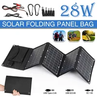 28W Outdoor Foldable Solar Panels Cell 5V USB Portable Solar Smartphone Battery Charger for Tourism Camping Hiking