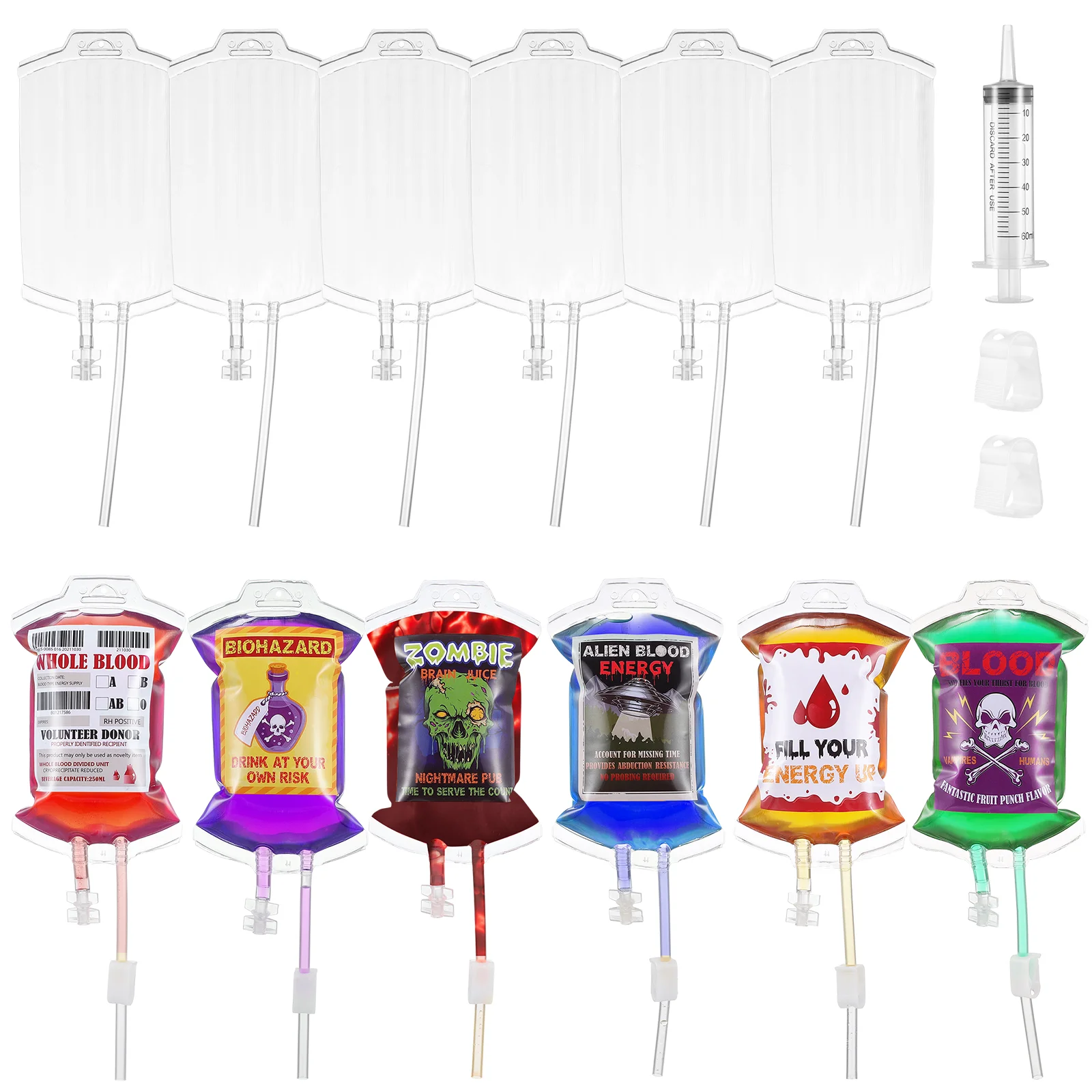 

Bags Blood Partydrink Decorations Drinks Bag Pouches Props Drinking Iv Adults Dispenser Bloodybeverage Costume Favors