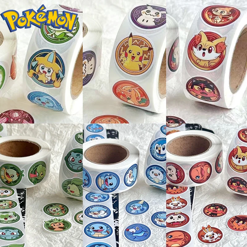 

500pcs Pokemon Stickers Pikachu Anime Seal Labels Stickers DIY Gift Baking Package Envelope Stationery Kids Party Candy BagDecor
