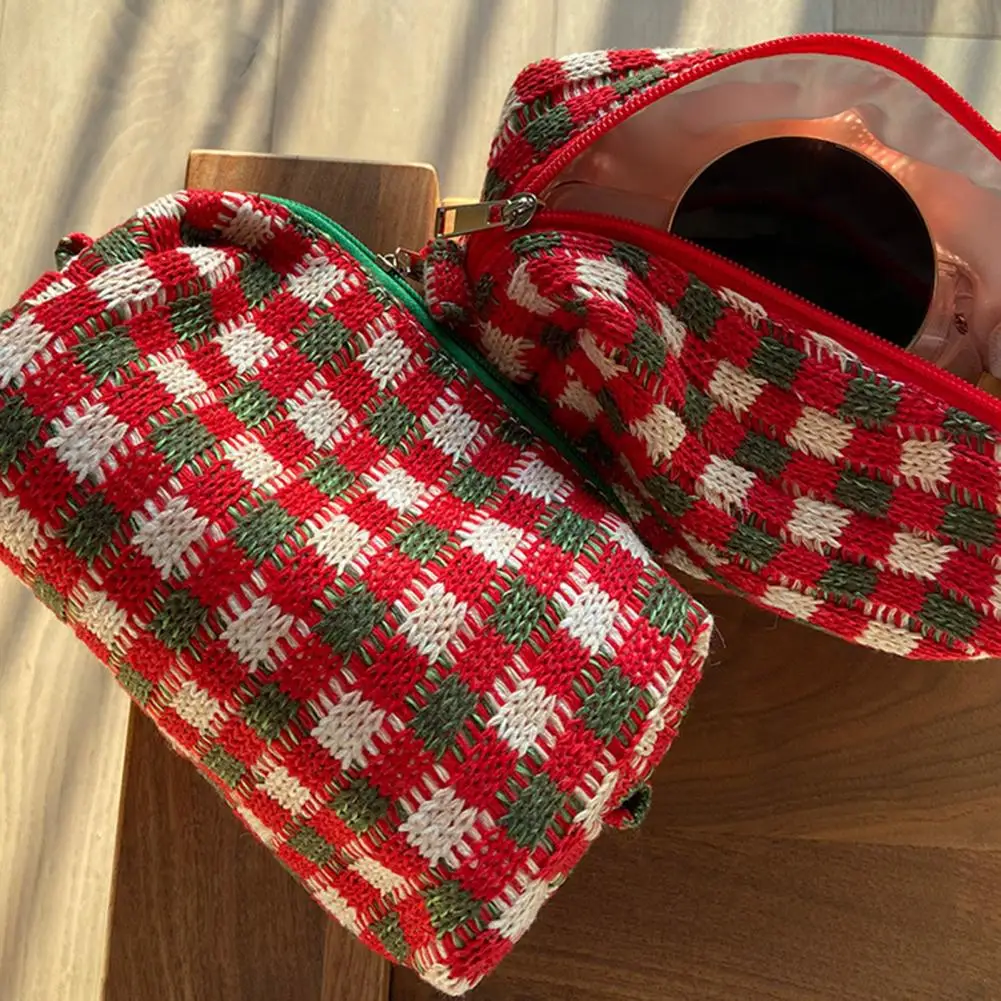 

Экологичная Портативная сумка для туалетных принадлежностей премиум-класса, многоразовая сумка для хранения, шахматный стиль для школы