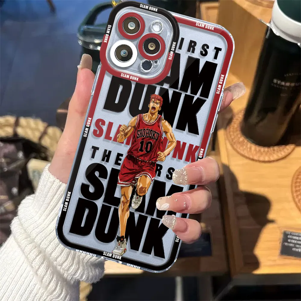 Фото Крутой мультяшный чехол Slam Dunk для Apple iPhone XR XS 7 6s SE 12 Mini X 8 13 Pro Max 14 Plus 11 Pro, прозрачный мягкий чехол №4