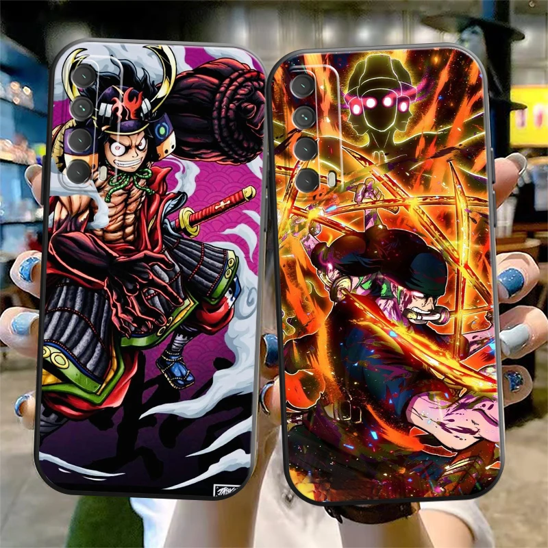 

One Piece Anime Phone Case For Huawei P Smart Z P20 P30 Honor 8X 9 9A 9X 10 10 Lite Back Liquid Silicon Black Silicone Cover
