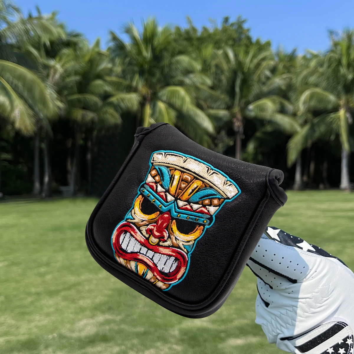 Чехол для клюшки Tiki Island Golf Mallet, головной убор с магнитной застежкой, элегантная вышивка, премиум-класса Lea (art.: 3920bfb48fbef) - 3920bfb48fbef