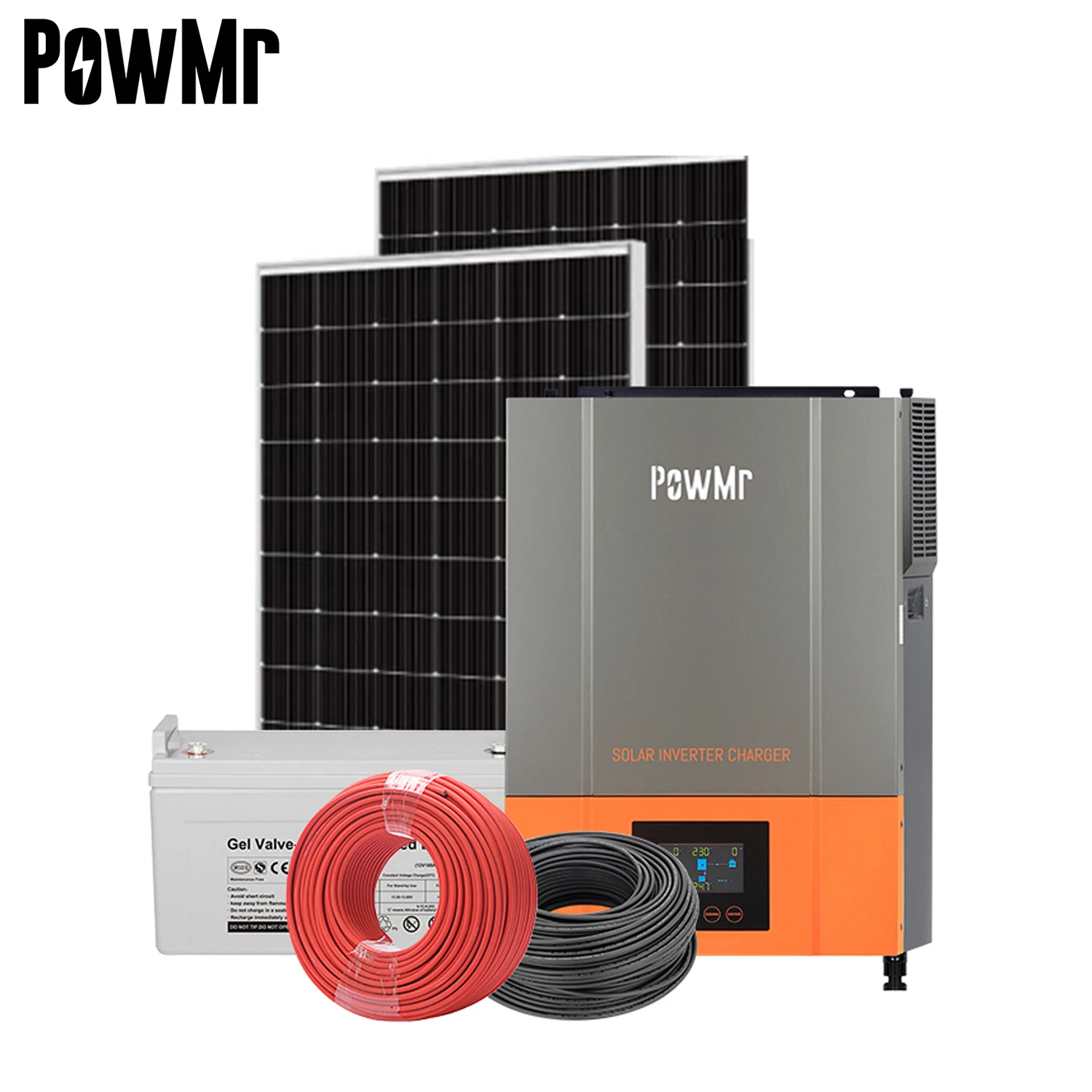 

1 Set Off Grid Solar Power System 6000W Inverter Charger Solar Battery 6KW Solar Energy System