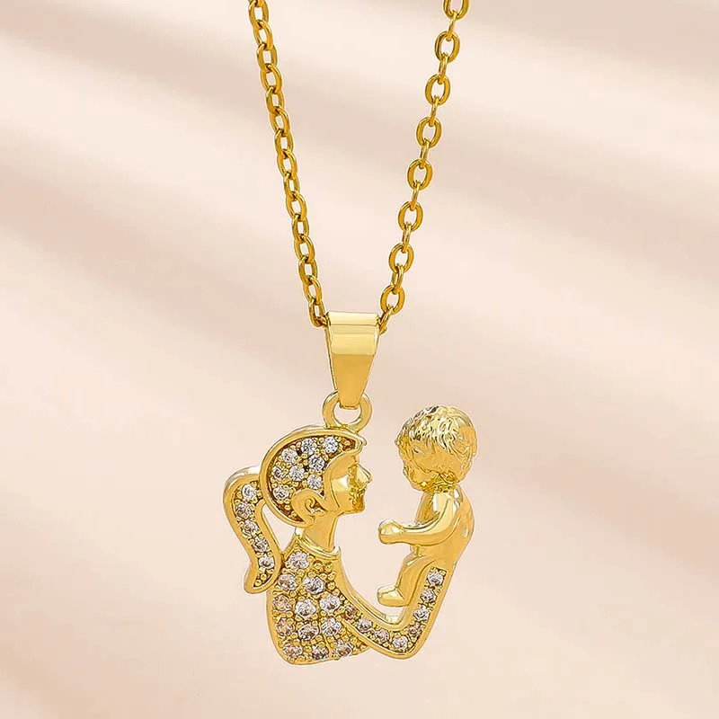 

Luxury Zircon Heart Pendant Necklace for Mom Charm Fashion Classic Mother's Day Jewelry Exquisite Women Birthday Gift 2023