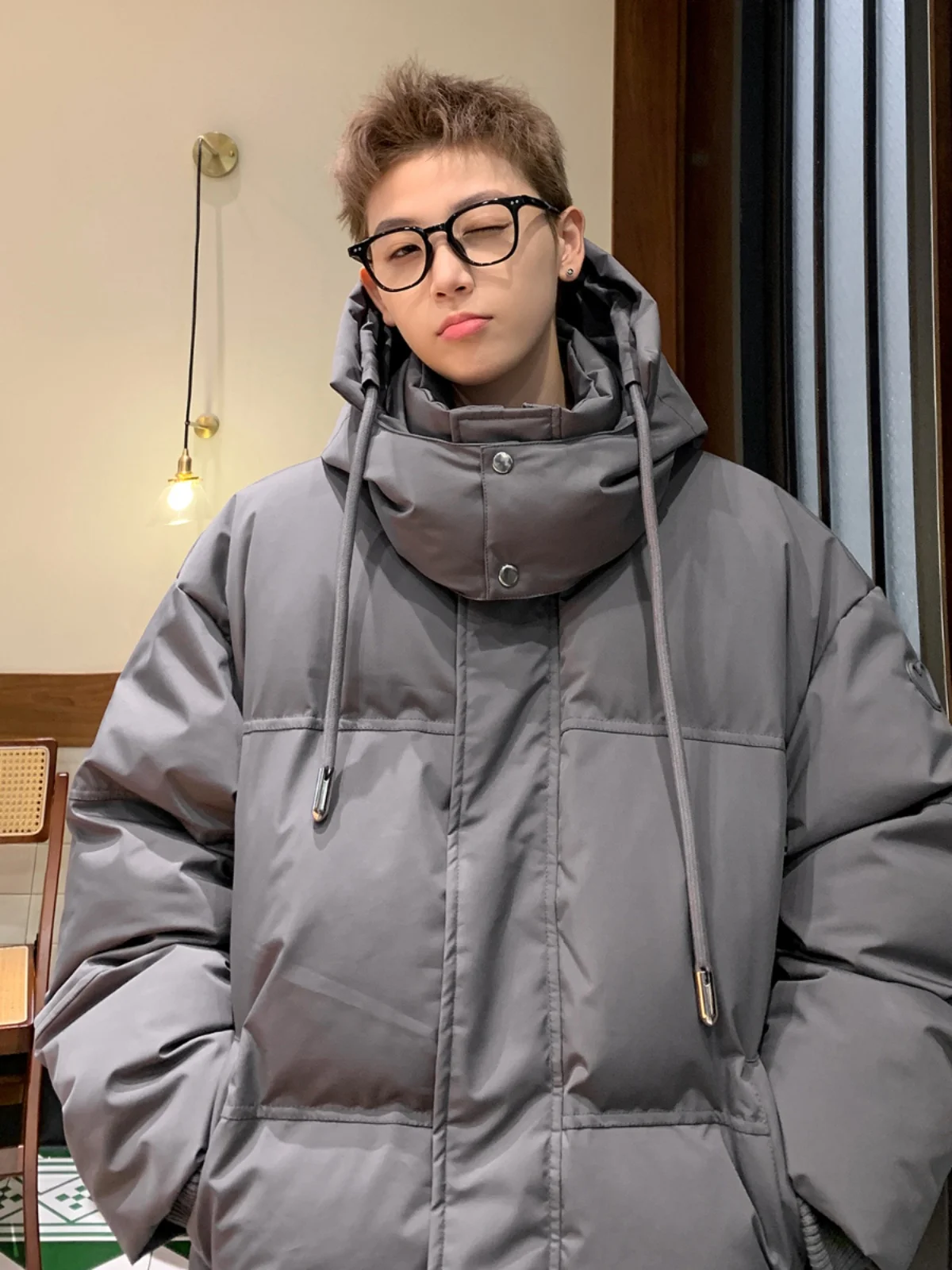 Мужское пуховое пальто с хлопковой подкладкой American High Street зима 2023 новое