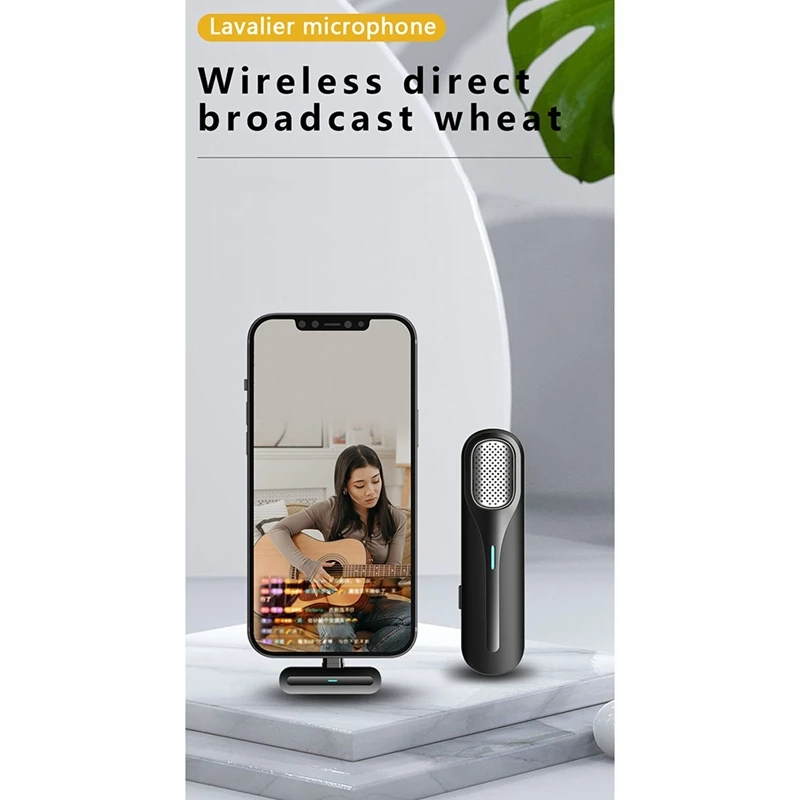 Top Deals Wireless Lavalier Microphone Radio Recording Live Broadcast Gaming Phone Mic For Type-C Interface |