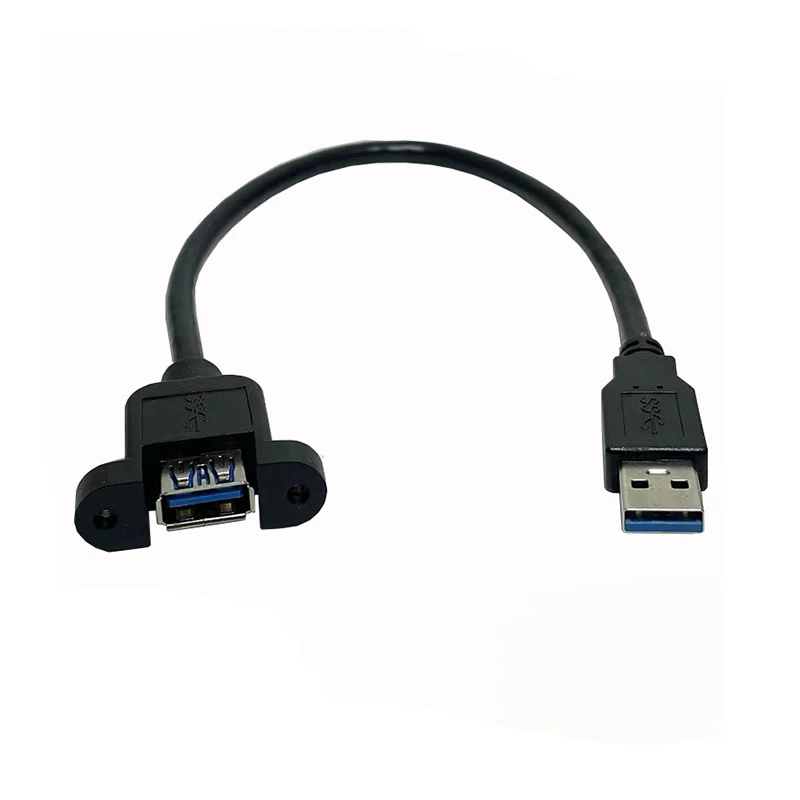 

1 шт. 5 шт. 10 шт. Удлинительный Кабель USB 3,0 штекер-гнездо, с ушками и отверстиями для винтов для фиксации, черная USB-Панель Шасси для передачи данных