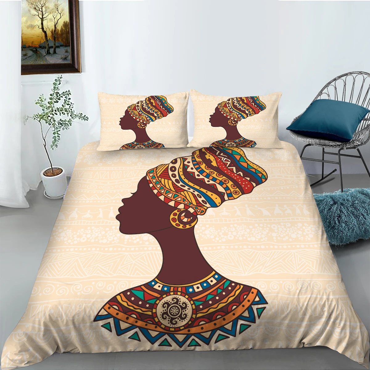 

Комплект мягкого постельного белья из 2/3 предметов с Европейским рисунком