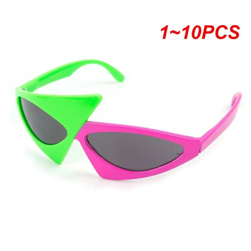 

1~10PCS Novelty Funny Glasses Green Contrast Hip-Hop Eyewear Asymmetric Triangular Sunglasses Festival Party Decorations