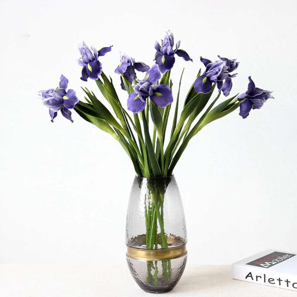 

1Pc PU Artificial Flower Creative Lifelike Iris Fake Flowers Home Wedding Valentine's Garden Decoration Purple Decorations