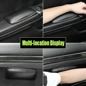 Black Car Mats Door Control Pillows Foot Lumbar Pillow Paste Support Universal Armrest in Pakistan
