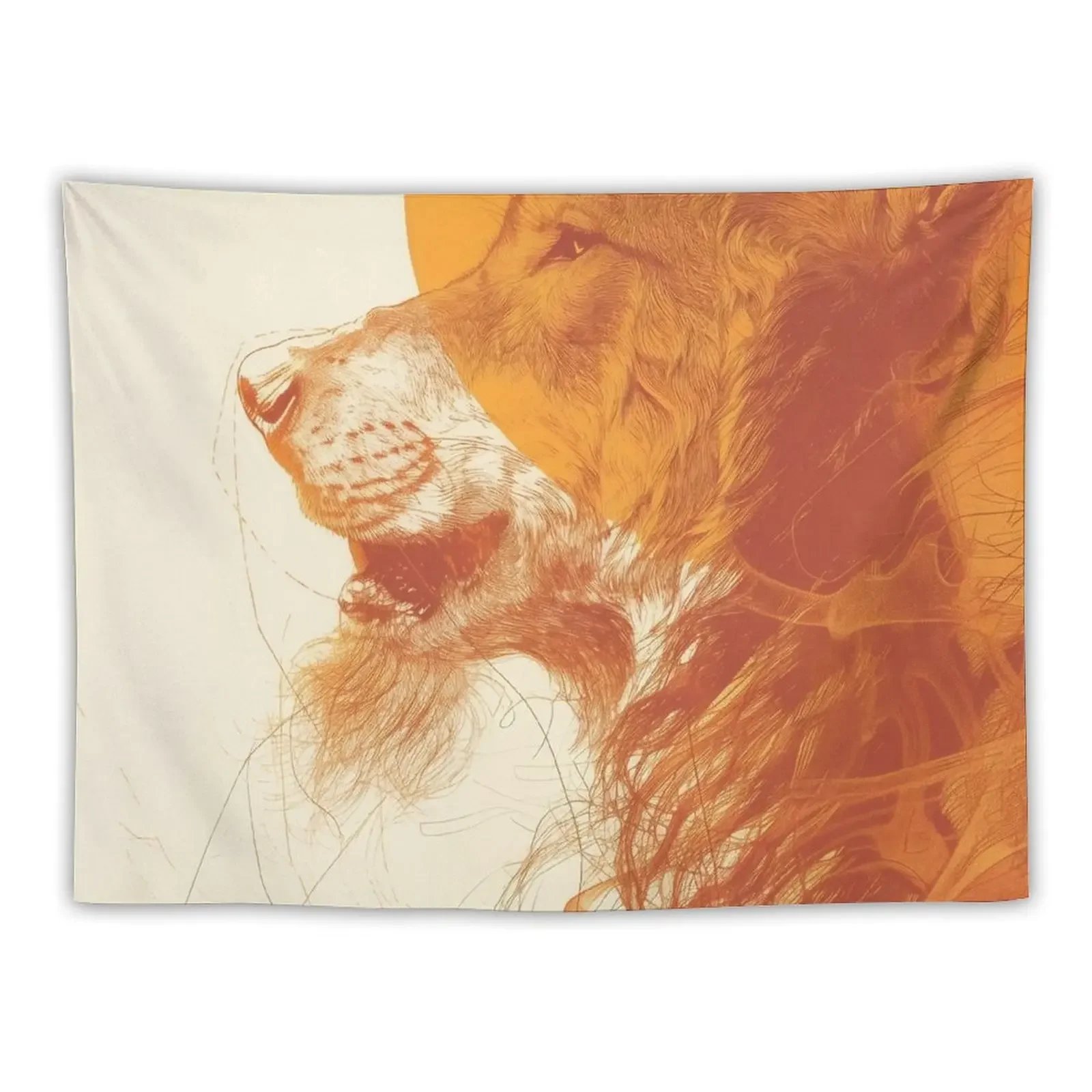 Ликантропия в оранжевом абстрактном принте гобелен украшение для стен комнатный