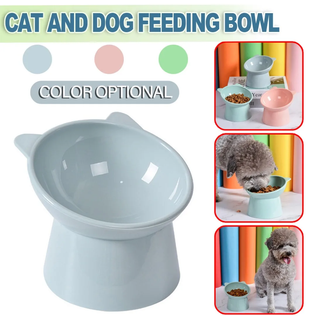 

Cat Dog Feeding Bowl Durable High Foot Tilt Bowls Practical Pet Water Drinker Food Feeders Portable Pets Supplies
