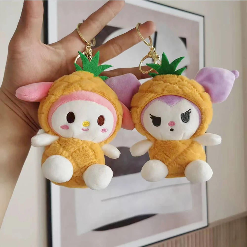 

Kuromi 12Cm Sanrio Keychain Cinnamoroll Melody Cute Plush Doll Kawaii Anime Cartoon Plushie Toy Pendants Gifts For Kids