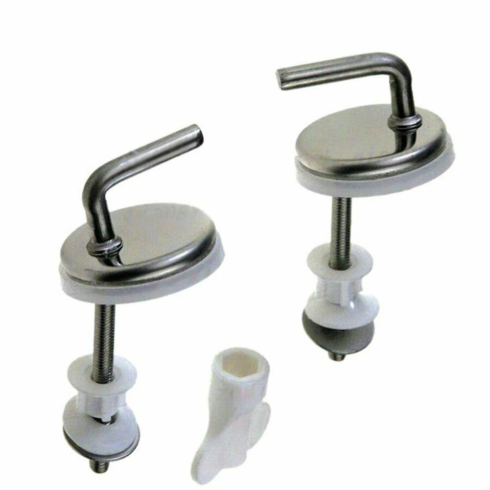 

2Pcs Toilet Cover Hinges Toilet Seat Fix Fitting Stainless Steel Back To Wall Replacement Hinges Home Bathroom Toilet Seats