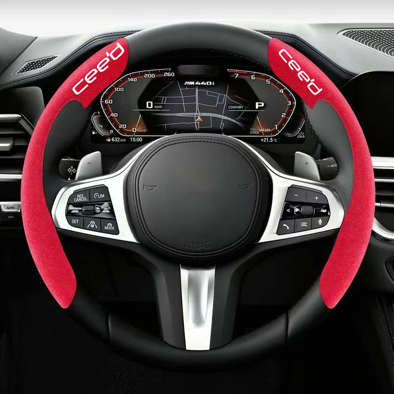 Чехол рулевого колеса автомобиля черная замшевая кожа для Kia ceed авто Противоскользящие аксессуары