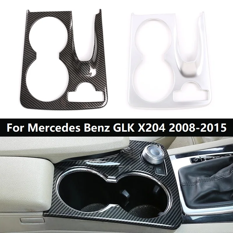 

ABS Car Center Console Panel Water Cup Holder Cover Protective Trim For Mercedes Benz GLK X204 2008-2015 Interior Accessories