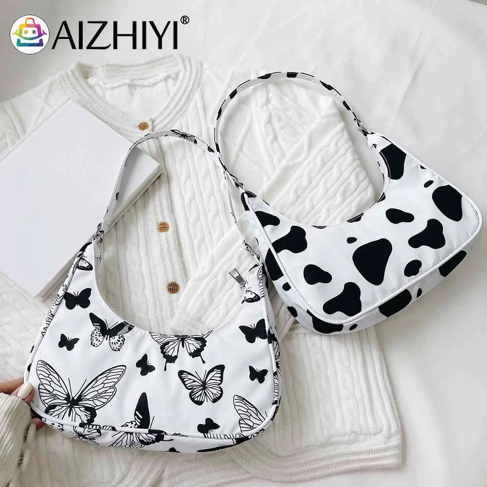 

Women Animal Pattern Printing Underarm Shoulder Bag Casual Ladies Hobos Shape Small Handbags Mini Coin Purse Phone Bag Fashion