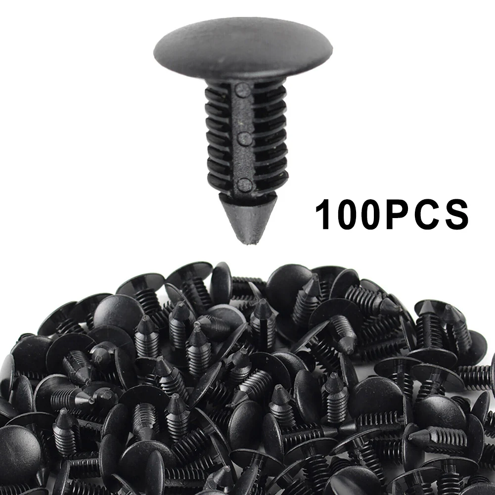 

Brand New Bumper Clips Fender Retainer 100pcs 8mm Hole Accessories Parts Plastic Push Pin Replacement Rivet Vehicle