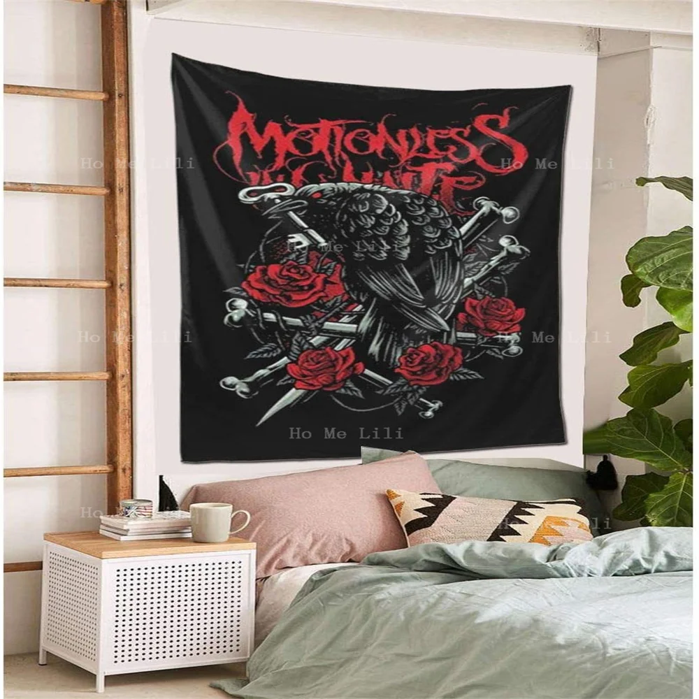 Настенная подвеска 3d печать Хэллоуин ворона и Роза искусство гобелен домашний