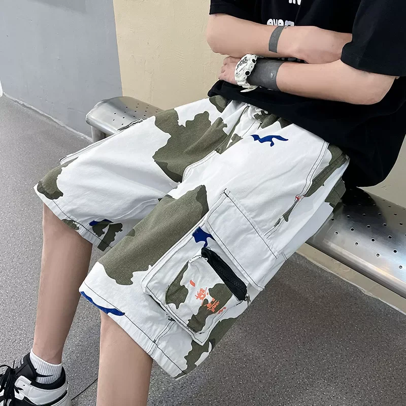 

Шорты мужские нейтральные широкие, камуфляжные короткие штаны, мужская летняя одежда, спортивные Бермуды, штаны-карго для бега и тренировок