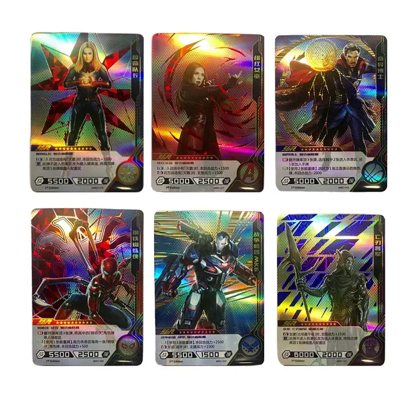 

Marvel Avengers Alliance 4 Cards Iron Man Spider-Man Thanos SGR Card Quantum Suit UR Animation Peripherals Card Collection Card