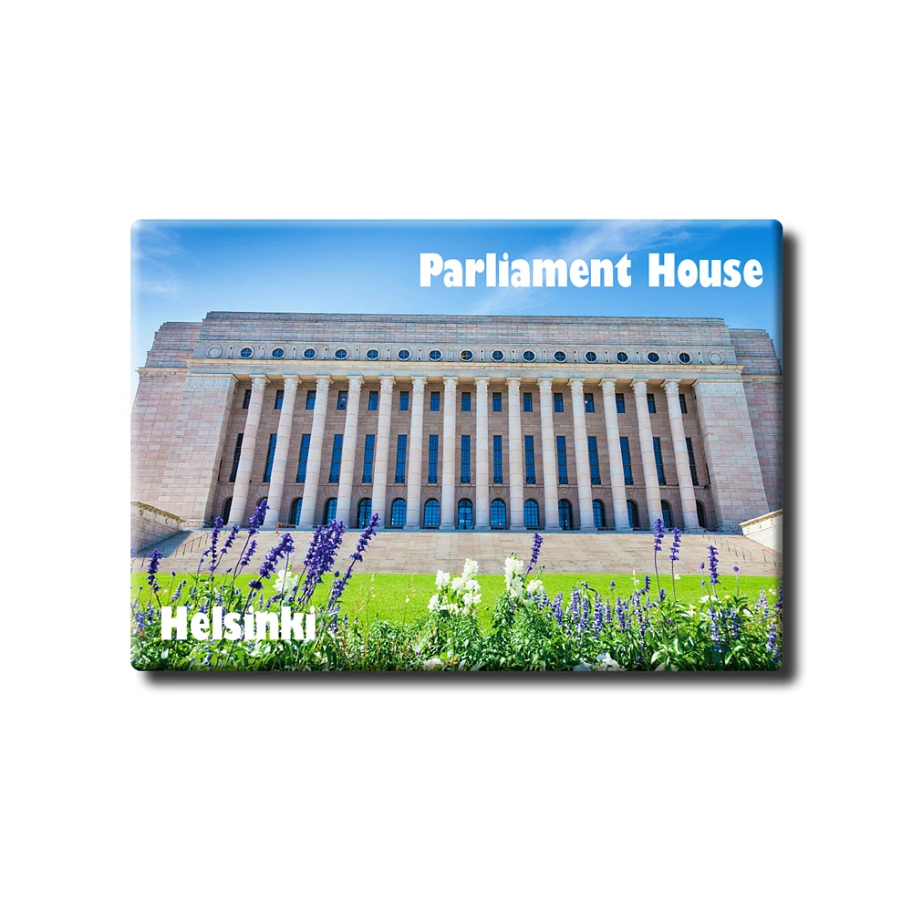 

Finland Helsinki “Parliament House“ Tourist Souvenir Tinplate Magnetic Refrigerator Sticker Rigid Creative Home Decoration 27009