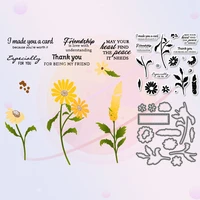 blooming flowers plants metal cutting dies clear stamp spring floral scrapbooking crafts diy dies cut and stamps sets for cards