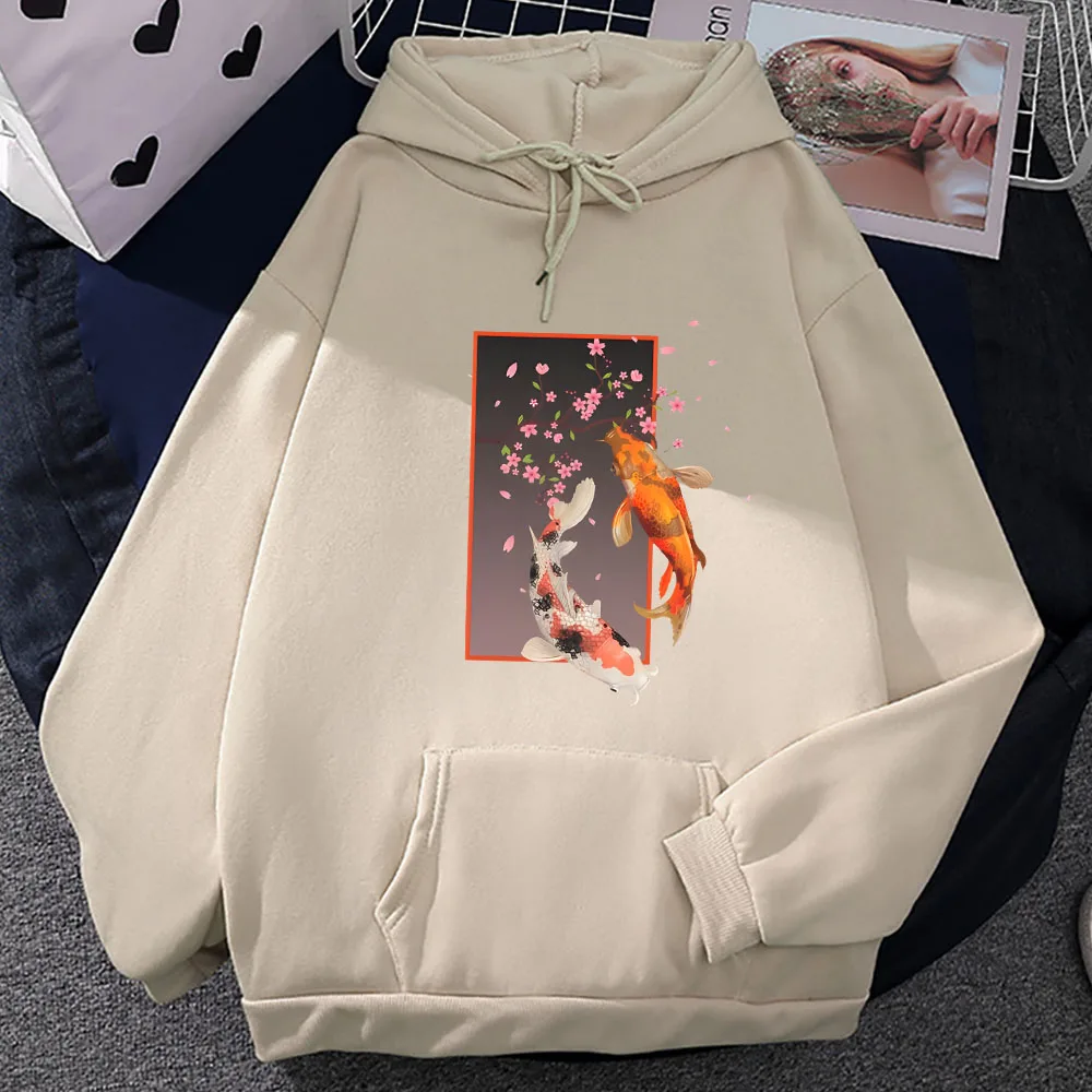 

Tokyo Koi Fish Sakura Printing Sweatshirts Male/female Aesthetic Clothing High Quality Graphic Hoodies Soft Fleece Pullover Tops