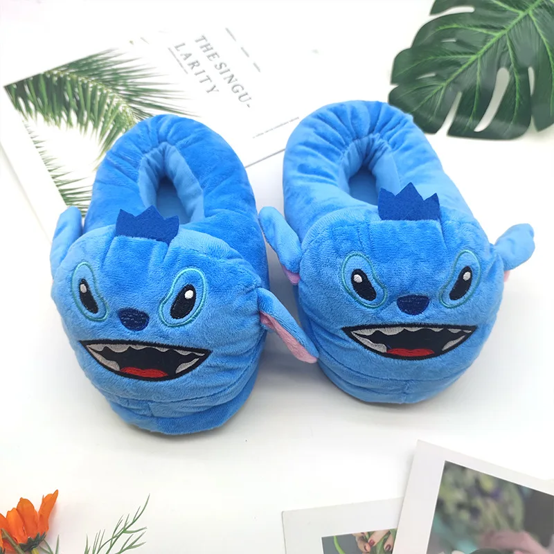 Хлопковые тапочки Stitch Disney зимняя теплая домашняя обувь с героями мультфильмов