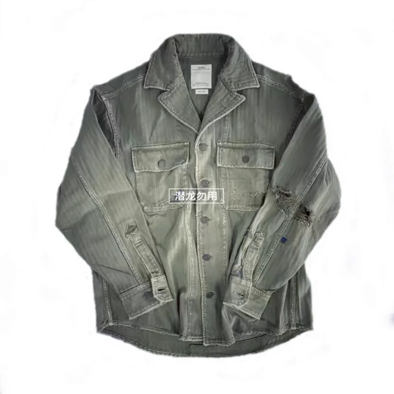VISVIM WMV 20AW SPOT ITEM WILLARD JKT Разрушенная куртка рубашка с двумя карманами пальто