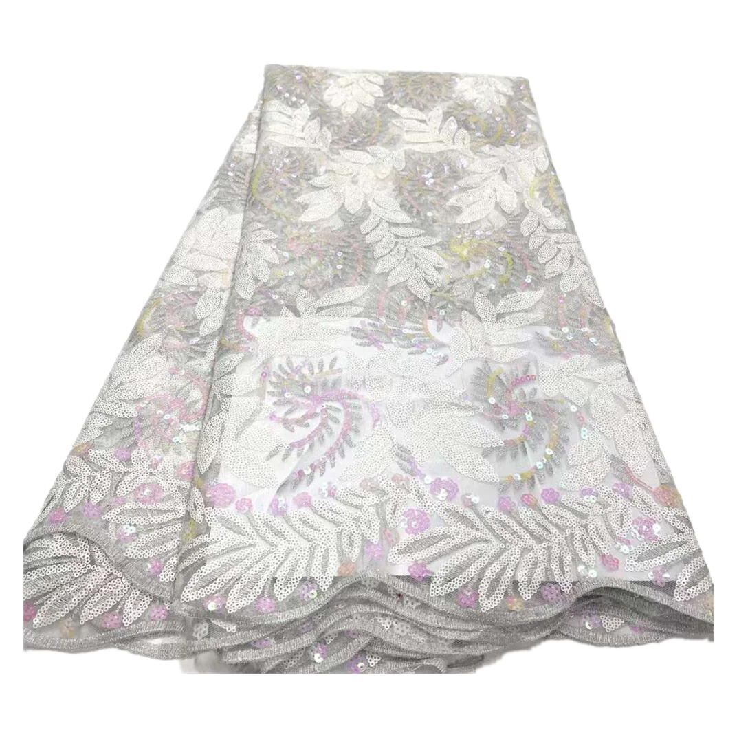 

Fantastic Style African Net Lace Fabric High Class Embroidered Water Soluble Lace Fabric for Party/Wedding Dress SQXN12