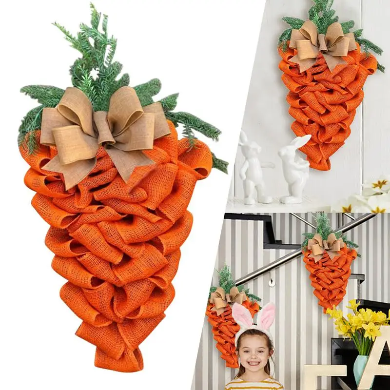 

Easter Wreaths For Front Door Spring Wreath Carrot Decorations Carrot Garland Decor Spring Season Front Door Decoration 2023 New