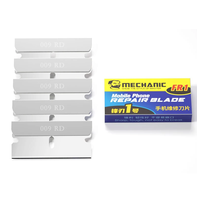 Механическое FR1/FR2, 5 шт./двустороннее металлическое лезвие для резки лезвия для бритвы, инструменты для удаления клея OCA, инструменты для открытия ЖК-экрана