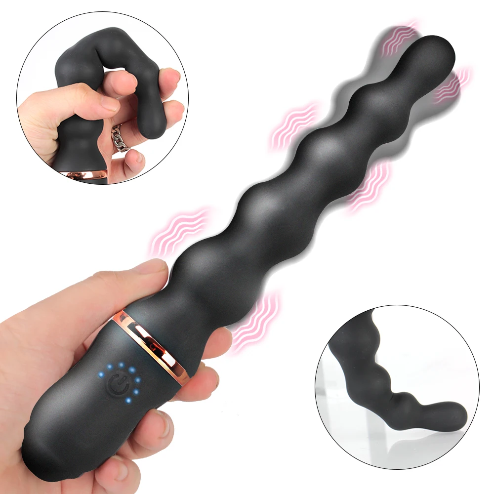 

Prostate Massager Anal Toys for Woman Gay Adults Silicone Anal Bead Dildo Vibrator Butt Plug G-Spot Stimulation 7 Speeds