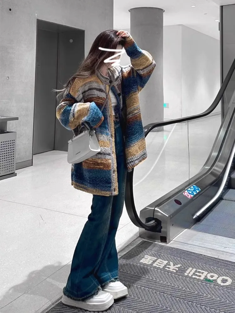 Вязаный свитер Sense женская одежда осень 2024 новая верхняя осенне-зимний кардиган