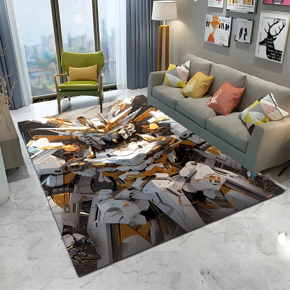 

3D Retro Anime Gundam Cartoon Carpet Rug for Home Living Room Bedroom Sofa Doormat Decor,kids Play Area Rug Non-slip Floor Mat